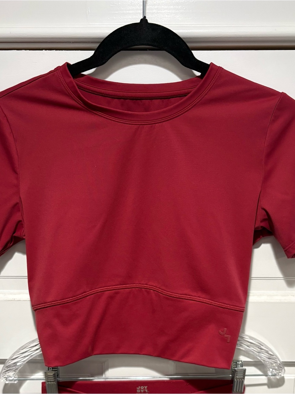 JoyLab Burgundy Red Two-Piece Set -Crop Top(SMALL) & Flared Leggings(X-SMALL) - Picture 3 of 16
